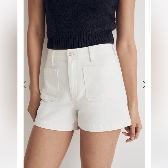 NWT Madewell Patch Pocket Denim Shorts in Tile White Size 31 - Picture 13 of 13